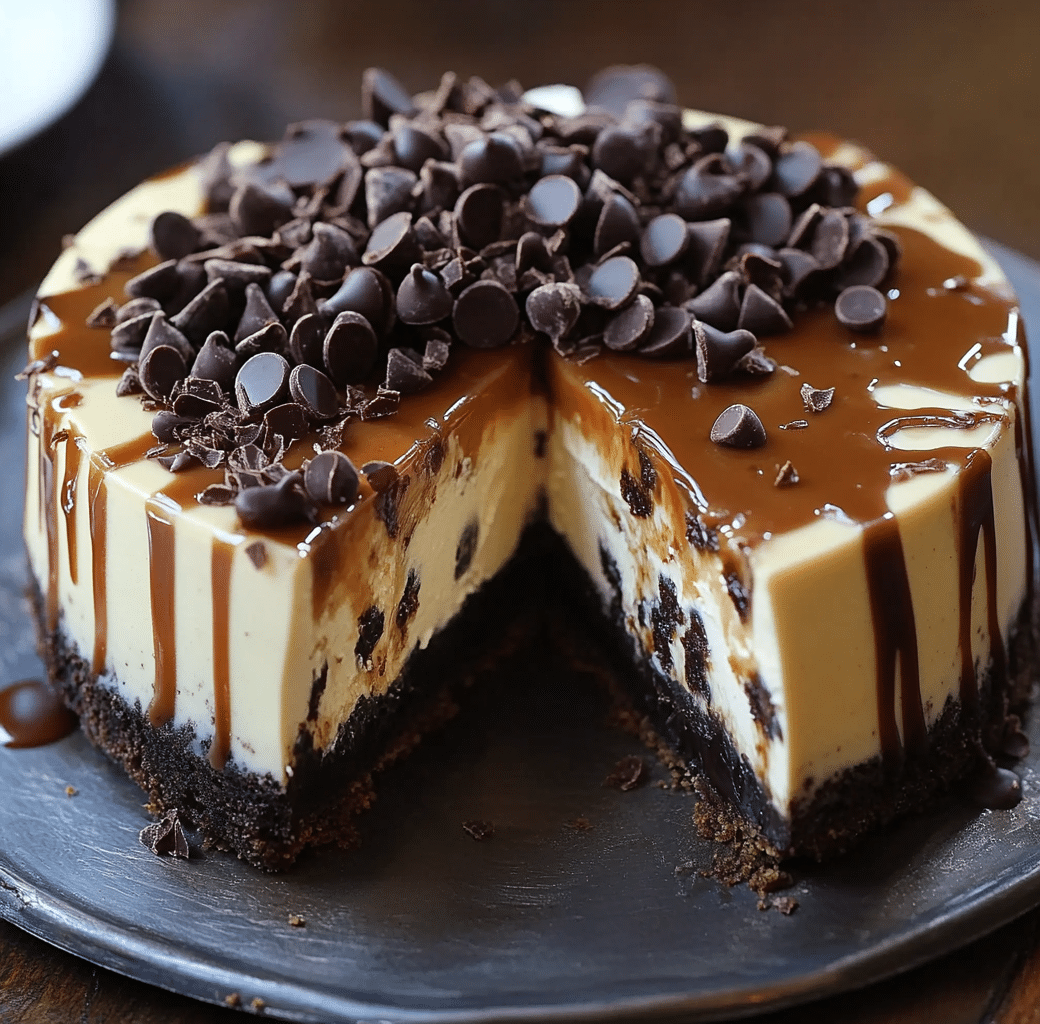 Decadent Salted Caramel Chocolate Chip Cheesecake 6 Cooking Process