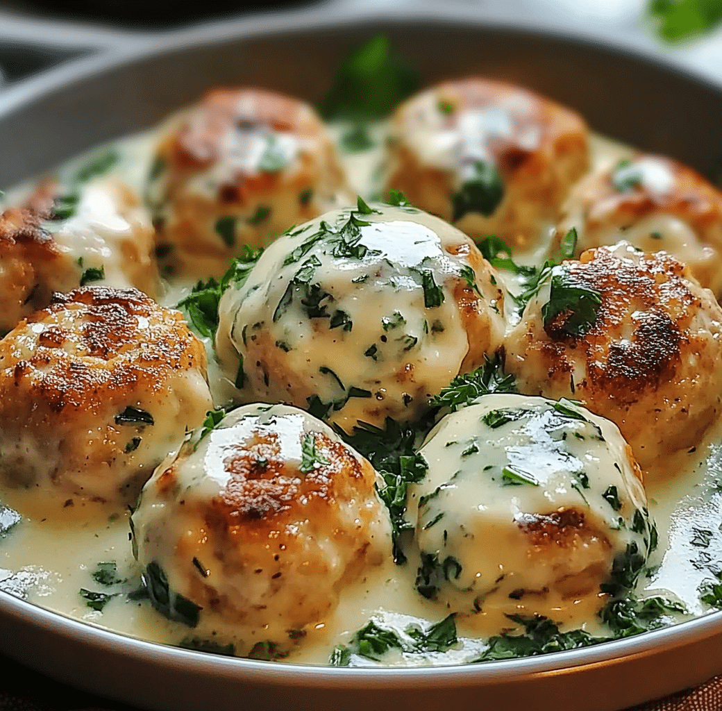 Chicken Ricotta Meatballs with Spinach Alfredo Sauce 6 Cooking Process