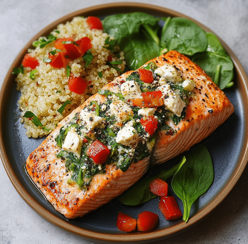 Delicious Spinach & Feta Stuffed Salmon Recipe 6 Cooking Process