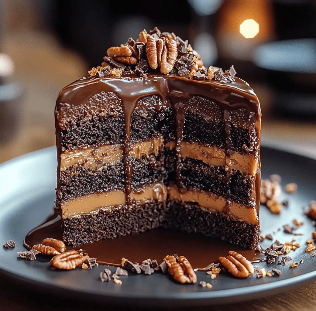 Decadent Chocolate Turtle Dream Cake Recipe 6 Cooking Process