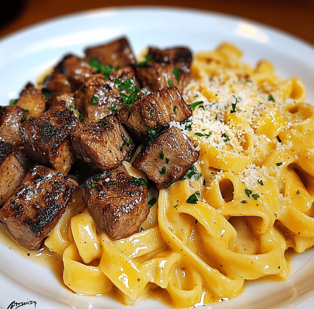 Creamy Rigatoni with Cajun Steak Tips Recipe 6 Cooking Process