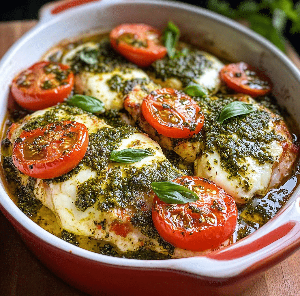 Basil Pesto Tomato Mozzarella Chicken Bake Delight 6 Cooking Process
