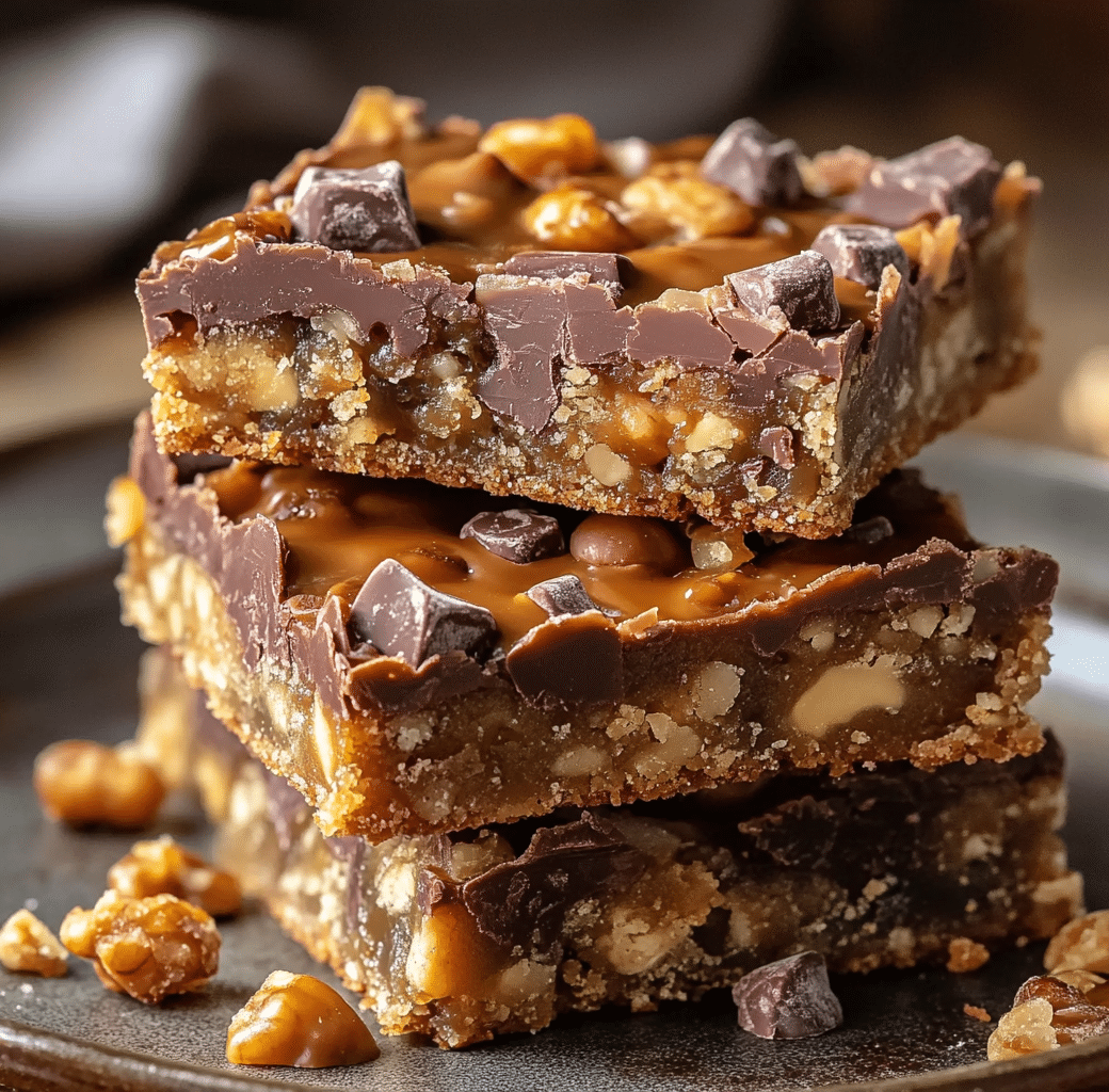 Delicious Caramel Chocolate Crunch Bars Recipe 6 Cooking Process