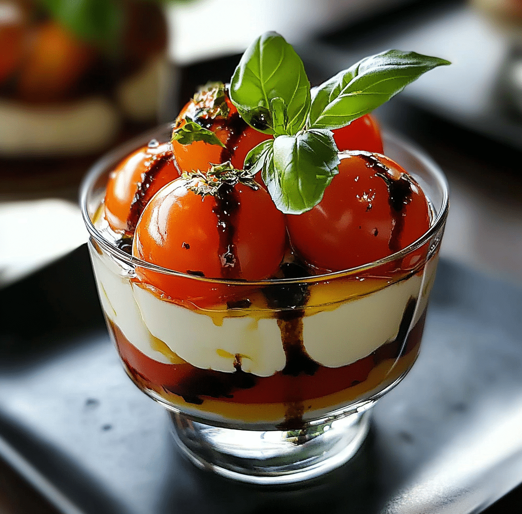 Impressive Appetizer Verrines with Cherry Tomatoes 5 Verrines Preparation Image