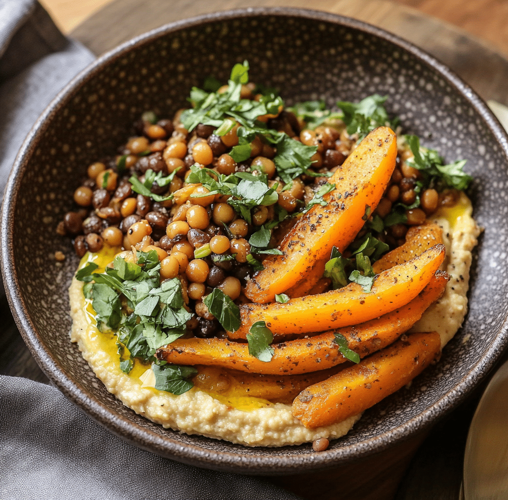Delicious Roasted Carrots and Lentil Salad with Hummus 5 Recipe Introduction Image