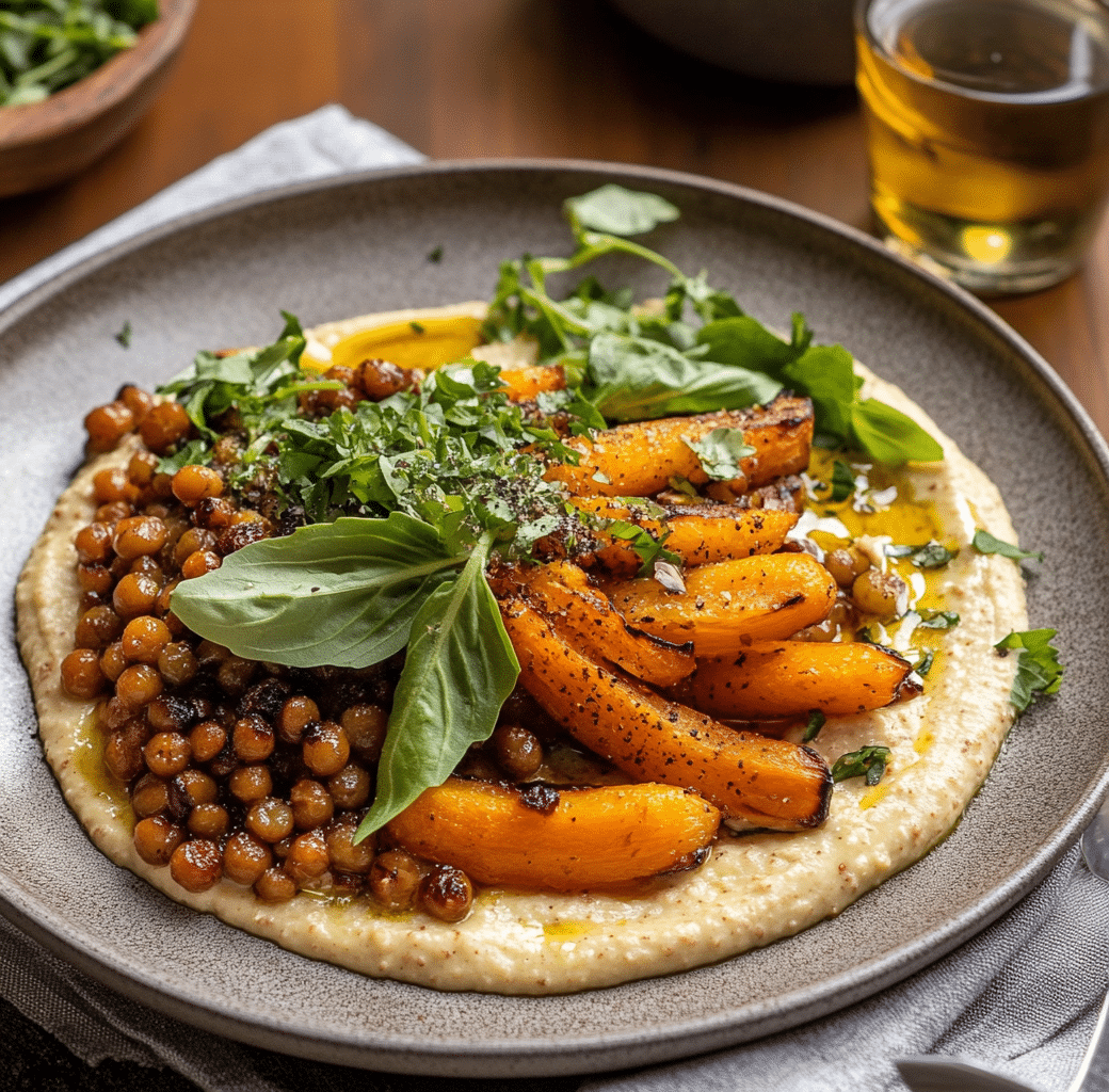 Delicious Roasted Carrots and Lentil Salad with Hummus 6 Cooking Process
