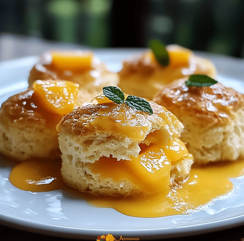 Cooking Process of Peach Butter Swim Biscuits