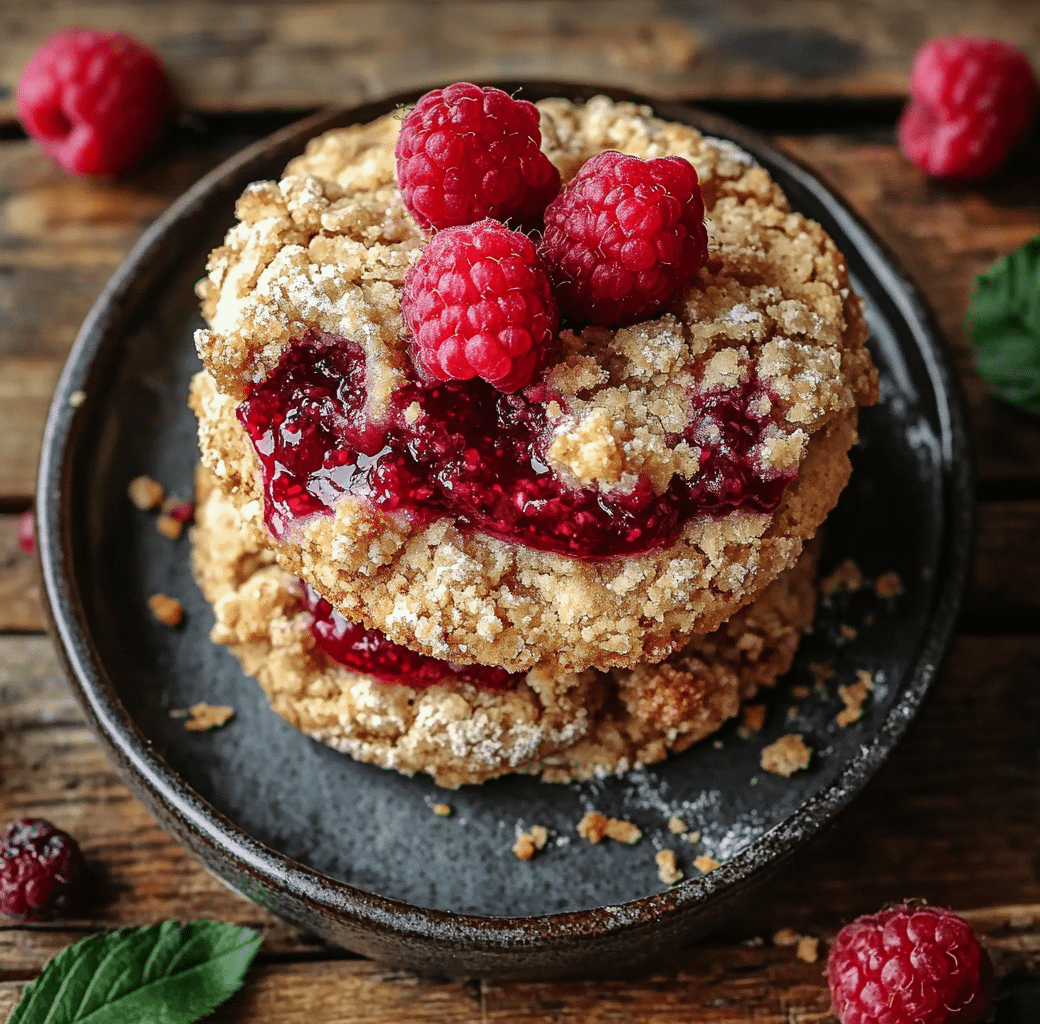Raspberry Crumble Cookies Cooking Process