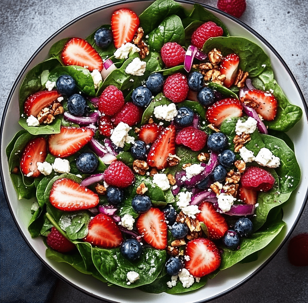Berry Spinach Salad Ingredients