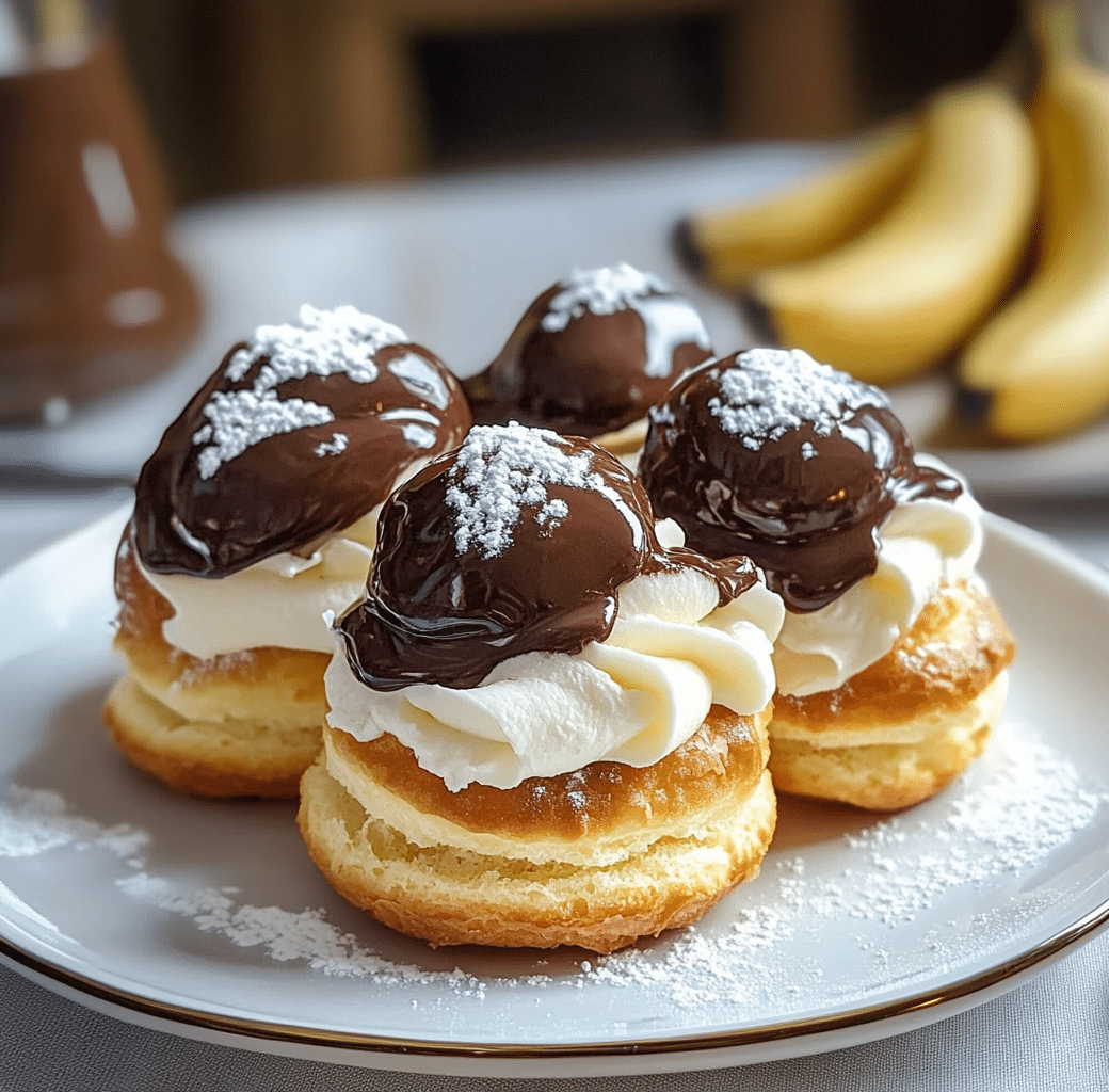 Cooking Process for Banana Cream Puffs