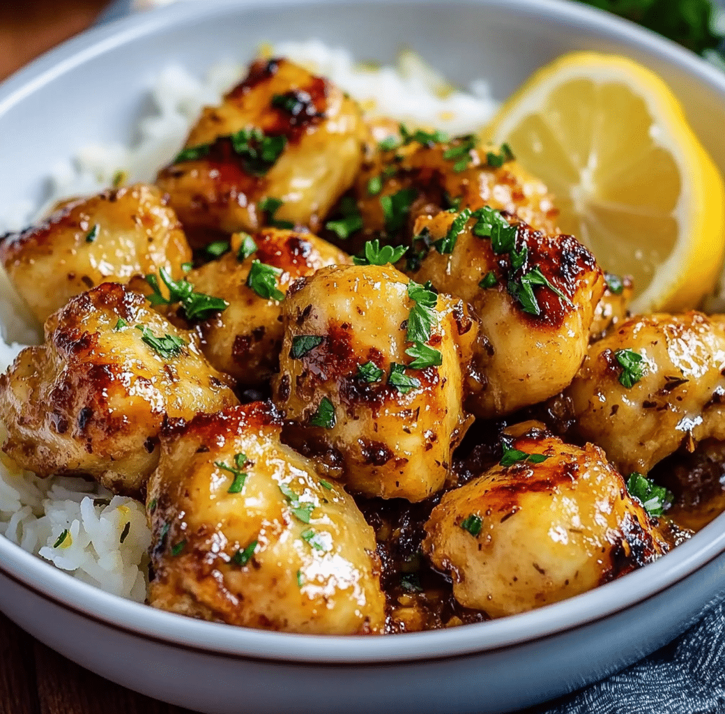 Zesty Lemon Garlic Chicken Bites Recipe 6 Cooking Process