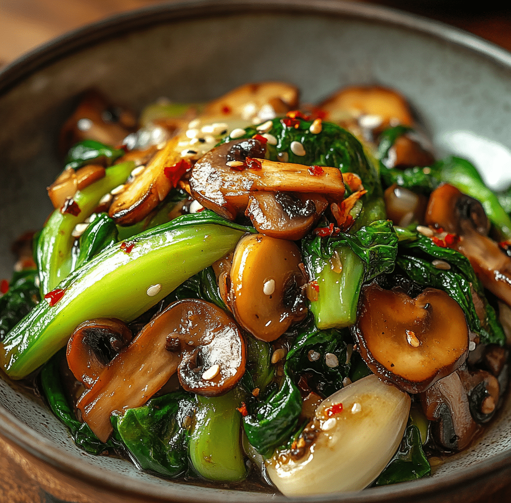 Preparation Phase for Garlic Mushroom Bok Choy Stir-Fry