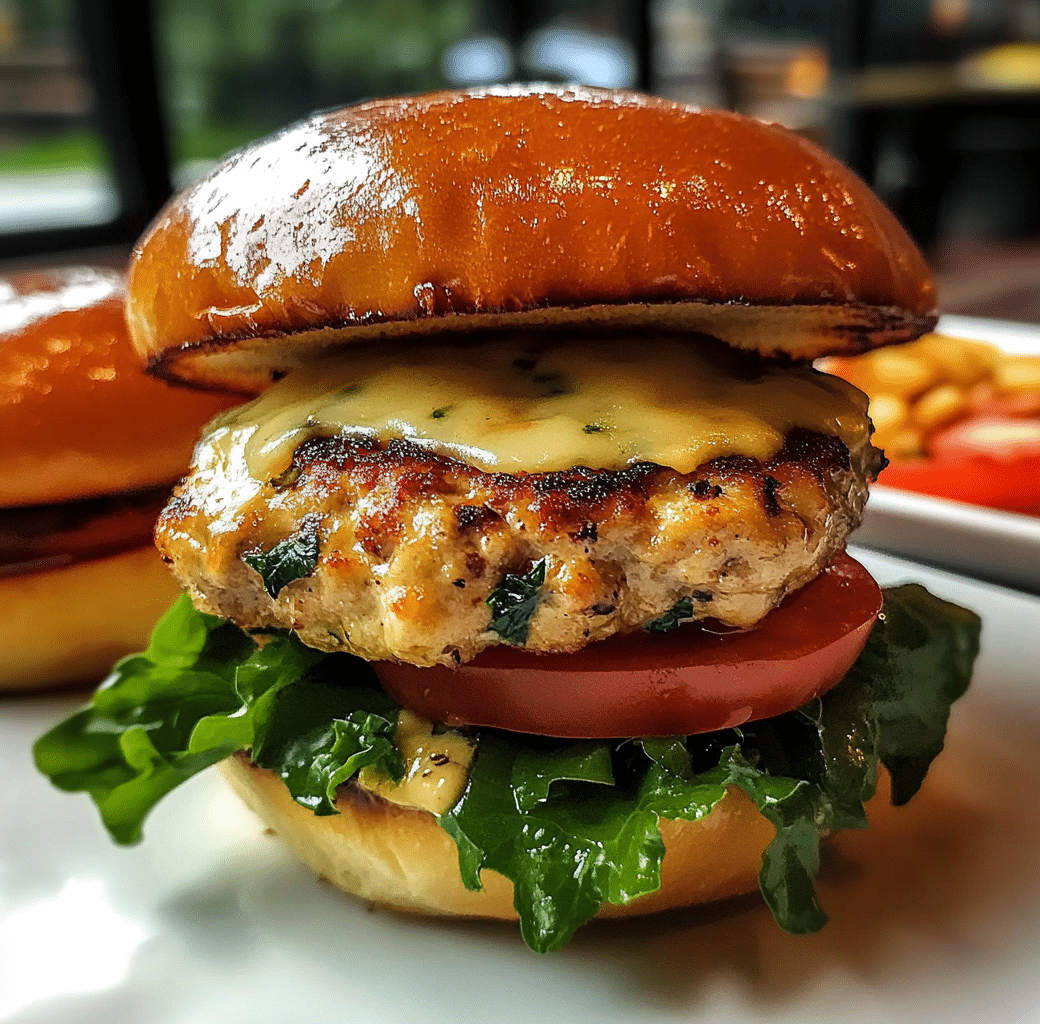 White Cheddar and Spinach Chicken Burgers Preparation