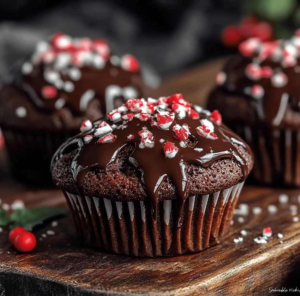 Peppermint Hot Chocolate Muffins Preparation Image