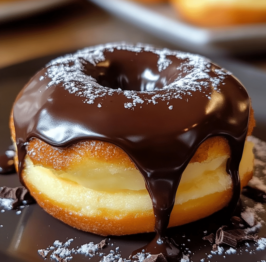 Boston Cream Donuts Cooking Process
