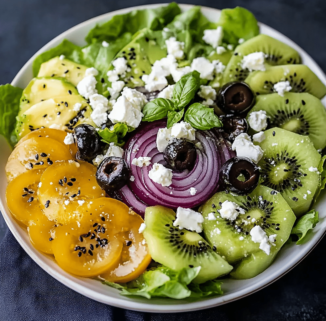 Finished Kiwi Avocado Feta Salad
