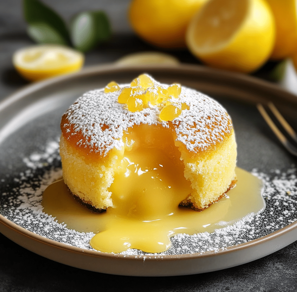 Lemon Lava Cake Presentation