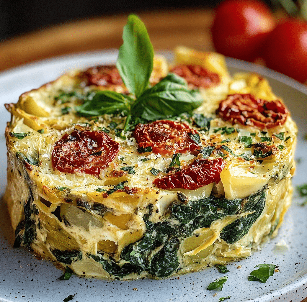 Savory Spinach Artichoke Tomato Casserole Delight 6 Cooking Process