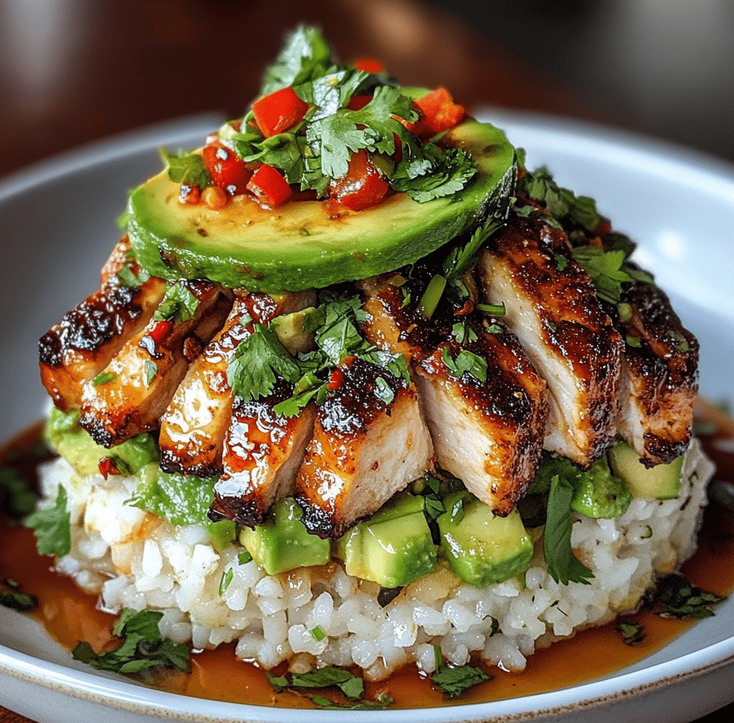 Yummy Honey Lime Chicken and Avocado Rice Stack 6 Cooking Process