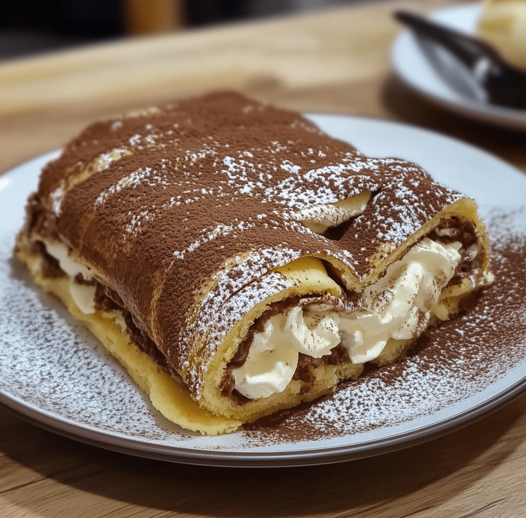 Delicious Tiramisu Crêpes Cake Roll Recipe 6 Cooking Process