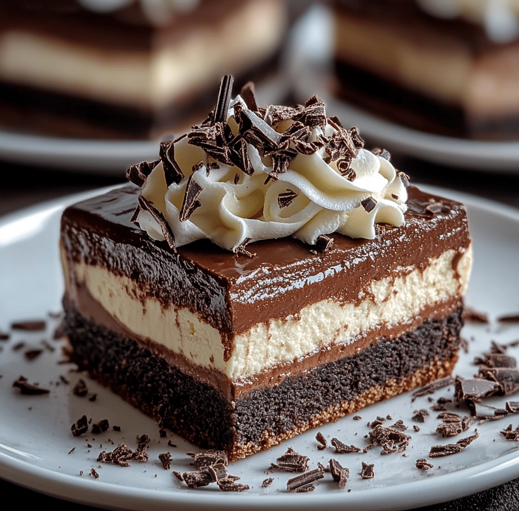 Chocolate Cheesecake Bars in Baking Process