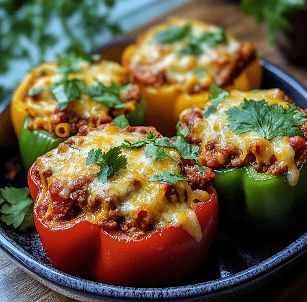 Baked Chili Mac Stuffed Peppers: A Hearty Delight 6 Stuffed Peppers Finished Product