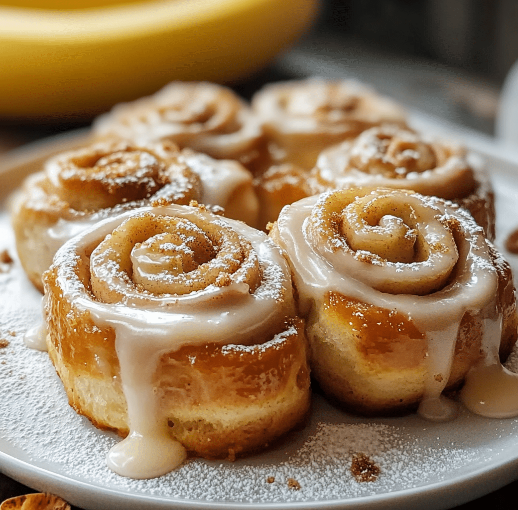 Baked Banana Cinnamon Rolls