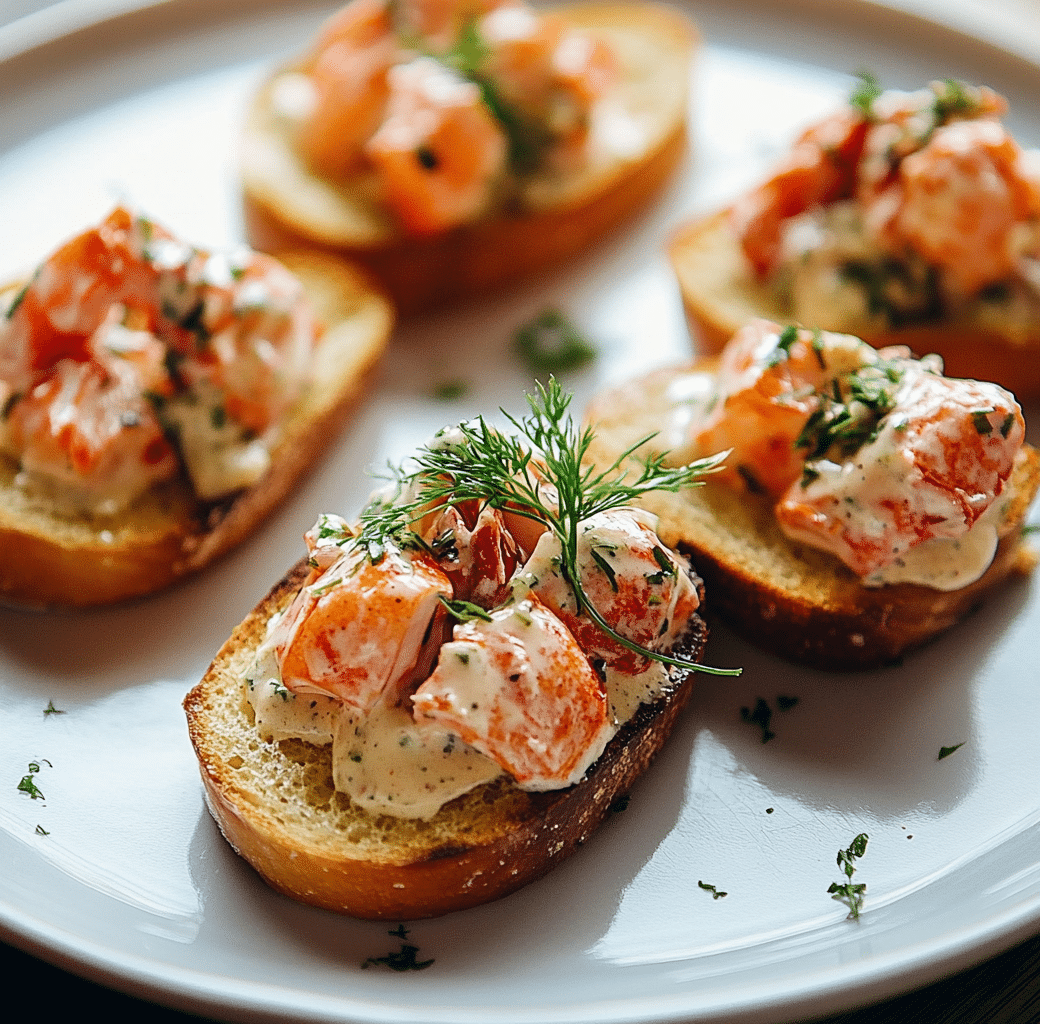 Lobster Salad Crostinis Finished Dish