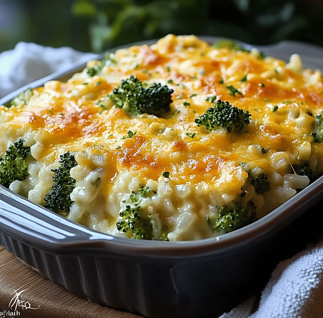Cooking Process of Broccoli Cheese Rice Casserole