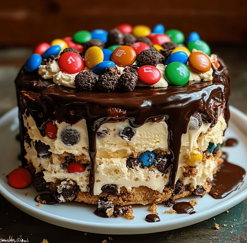 Decadent Chocolate M&M's Ice Cream Cake Recipe 6 Cooking Process