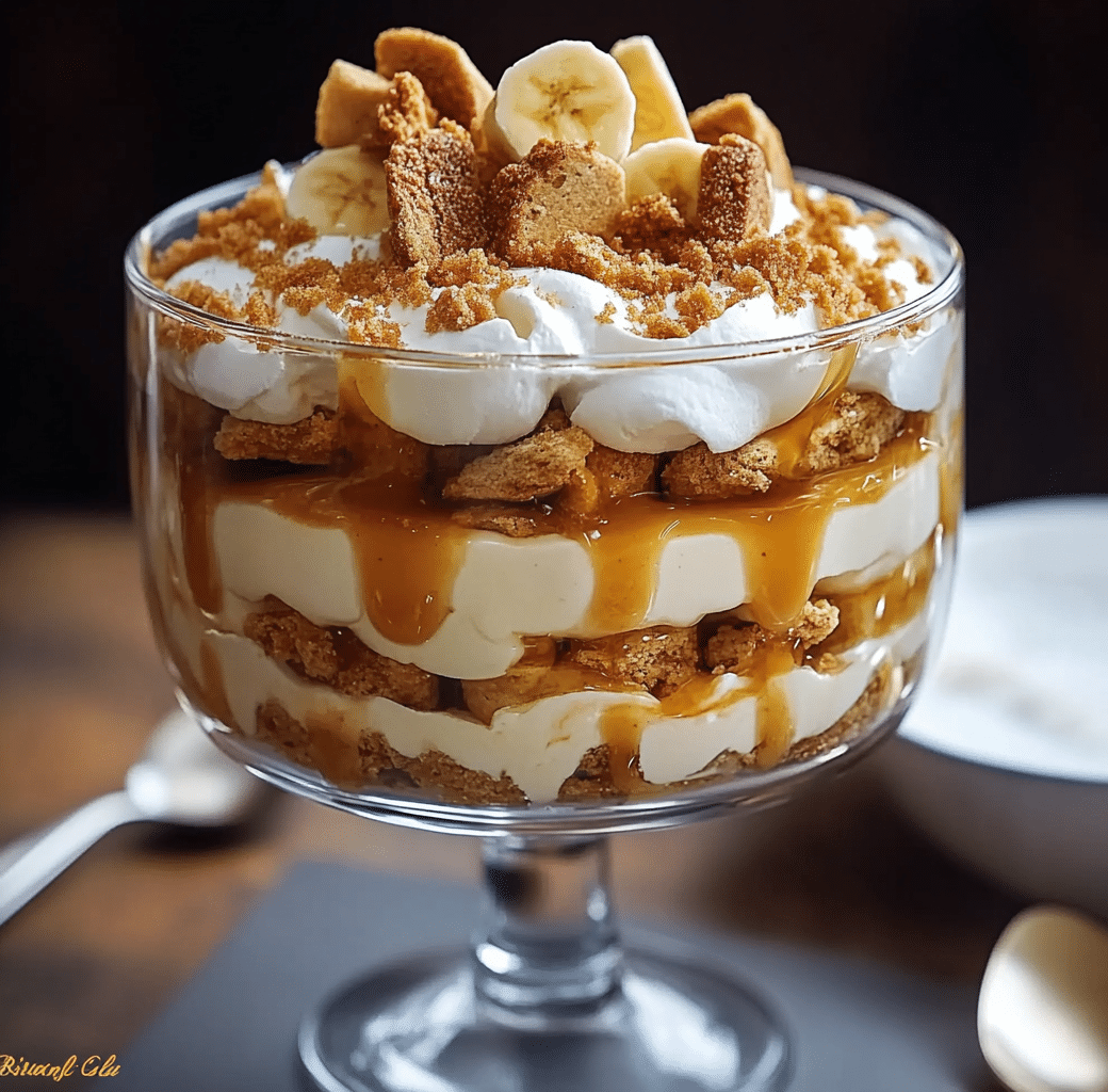 Layering Process of Biscoff Banana Pudding