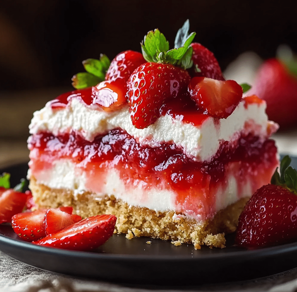 No-Bake Strawberry Cheesecake Lasagna Delight 6 Cooking Process