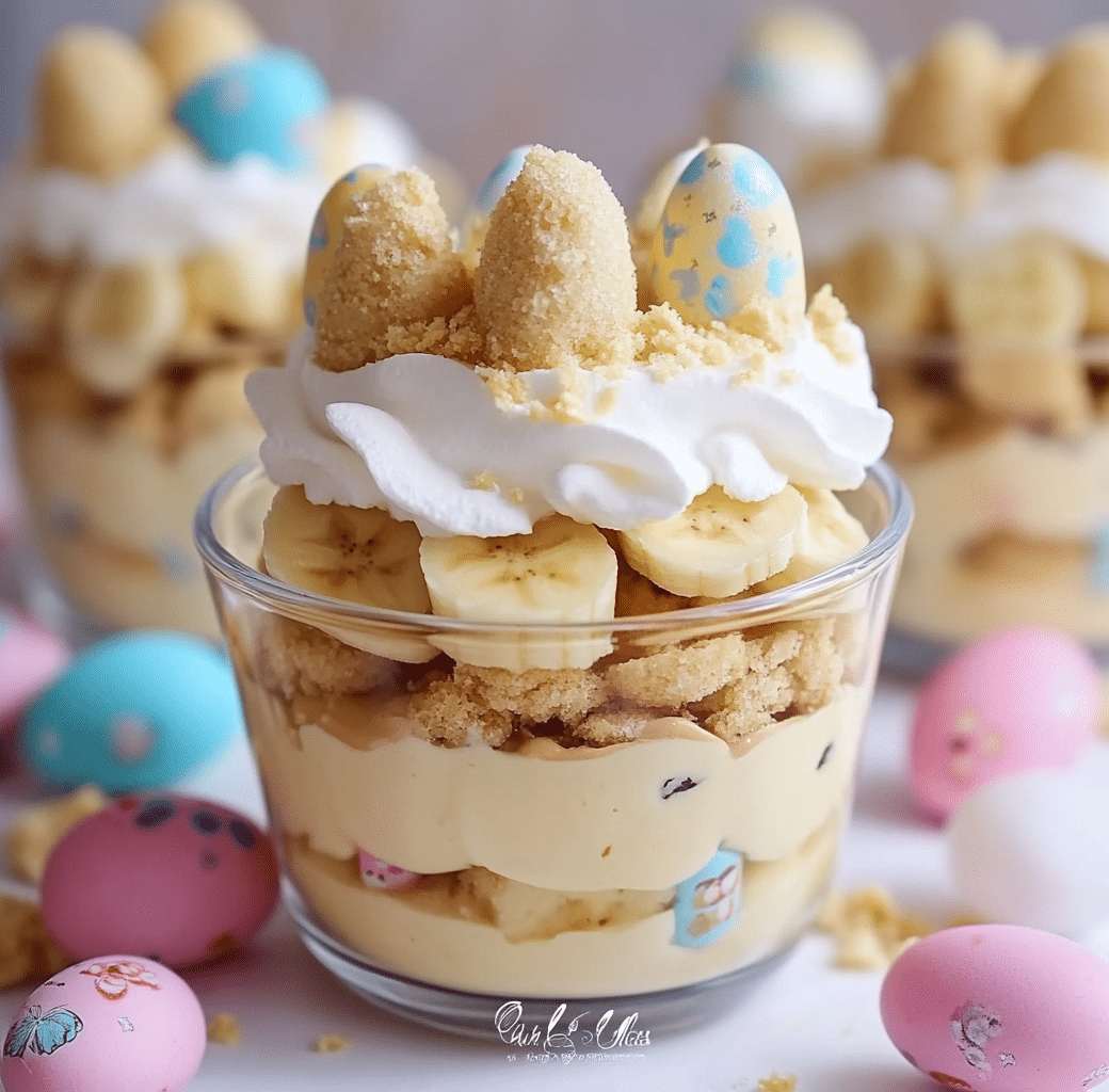 Easter Banana Pudding Cups Serving