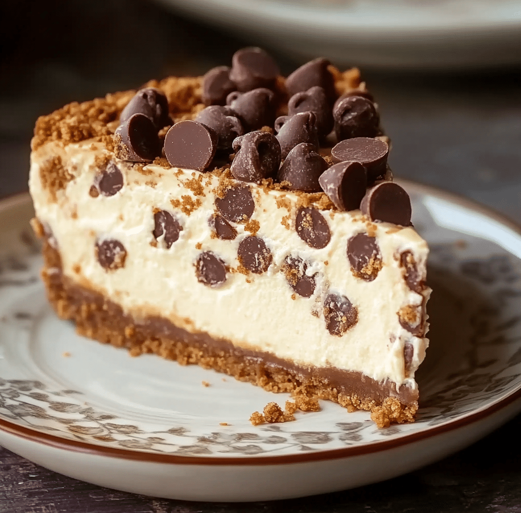 Indulge in Chocolate Chip Cookie Dough Cheesecake 6 Chocolate Chip Cookie Dough Cheesecake - Final Product