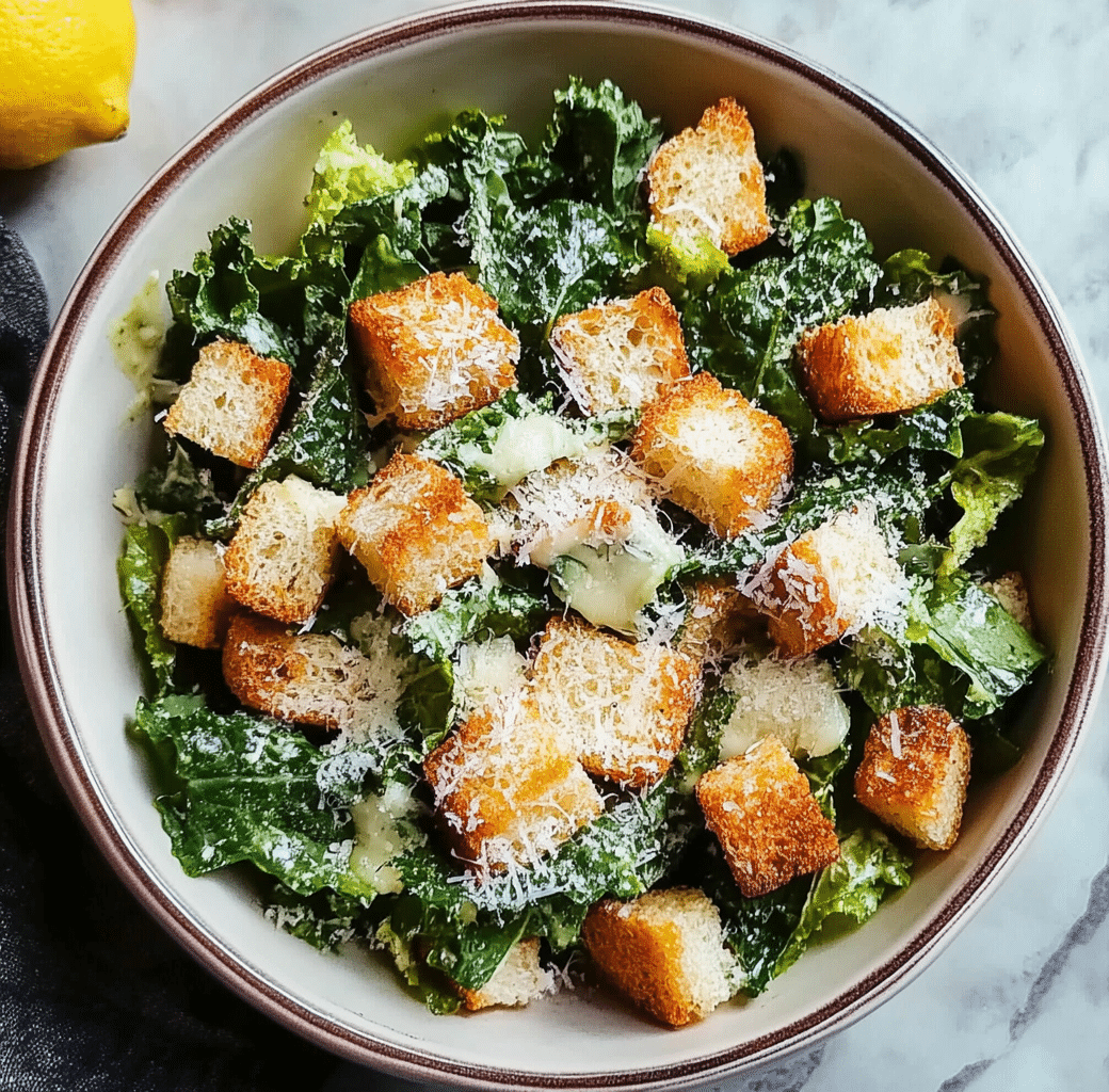 Quick and Tasty Easy 15-Minute Kale Caesar Salad 5 Recipe Introduction Image