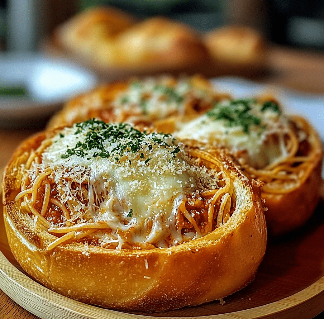 Delicious Spaghetti Garlic Bread Bowls Recipe 5 Spaghetti Garlic Bread Bowls