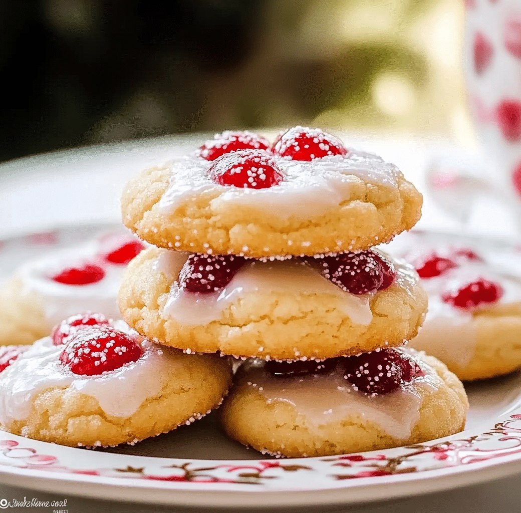 Easy Glazed Stuffed Cherry Pie Cookies